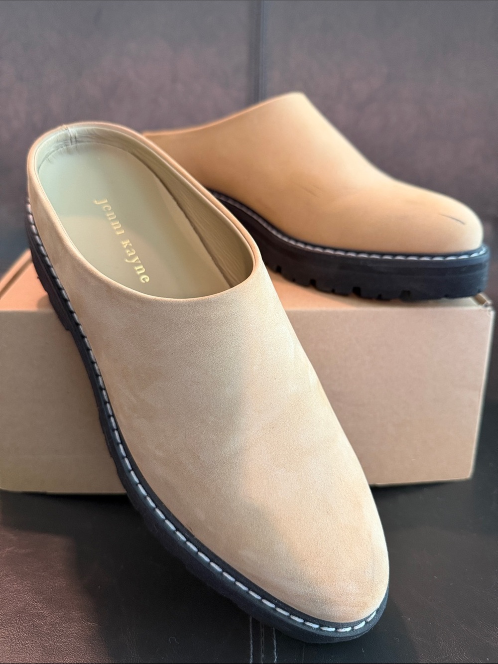 Jenni Kayne Best Seller - Oiled Leather Lug Sole Mule (color Dark Sand)